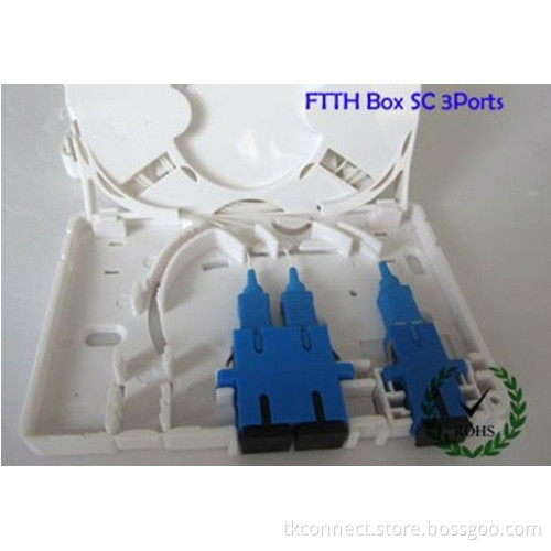 Mini FTTH Box with 1PC Duplex Sc Adapter and 1PC Simplex Sc Adapter